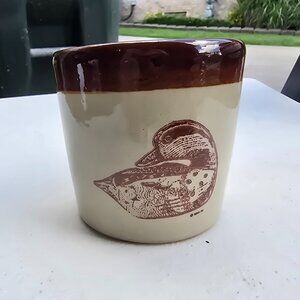 Handmade Ceramic Coffee Tea Mug Duck Container Crock Cup GUC. Beautiful Handmade